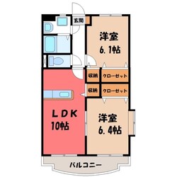 下館駅 徒歩15分 2階の物件間取画像